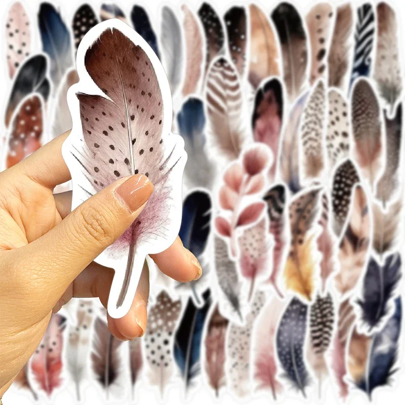 10/30/64PCS Kawaii Feather PVC Sticker Aesthetic Children\'s Decoration Scrapbooking Korean Stationery School Supplies for Kids