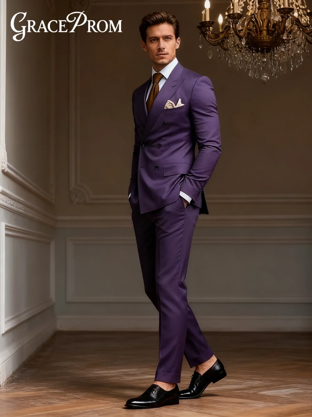 حار بيع مزدوجة الصدر الرجال البدلة مجموعة لحفل الزفاف الرسمي الأعمال 2 قطعة مجموعة البدلة الرجالية بما في ذلك سترة السراويل حسب الطلب #2