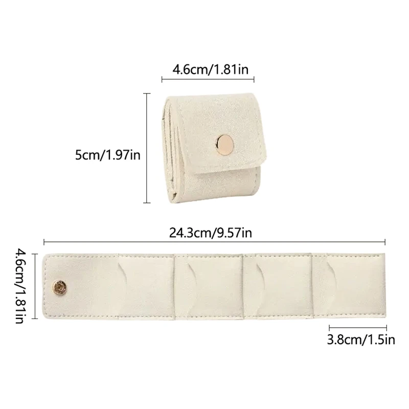 4 مقصورات حقيبة تخزين المجوهرات المحمولة حقيبة مجوهرات صغيرة أقراط قلادة حلقة المنظم حقيبة السفر مجوهرات حقيبة للتخزين