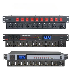 Professional Stage 8/10-channel High-Power Power Sequencer Universal Socket Sequence Controller With Independent Switches