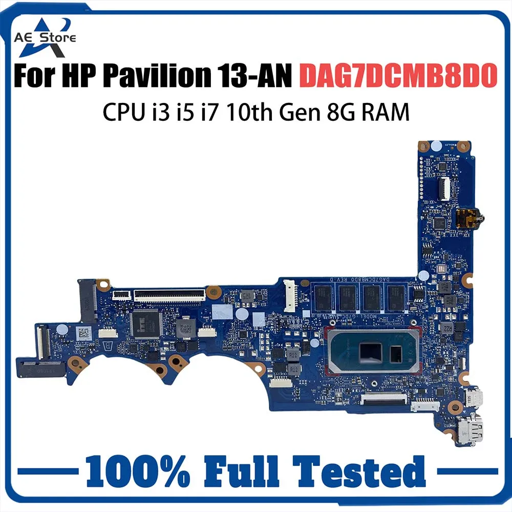 Laptop Motherboard For HP Pavilion 13-AN L68367-601 L68368-601 DAG7DCMB8D0 Computer Mainboard with I3 I5 I7 10th 8G RAM