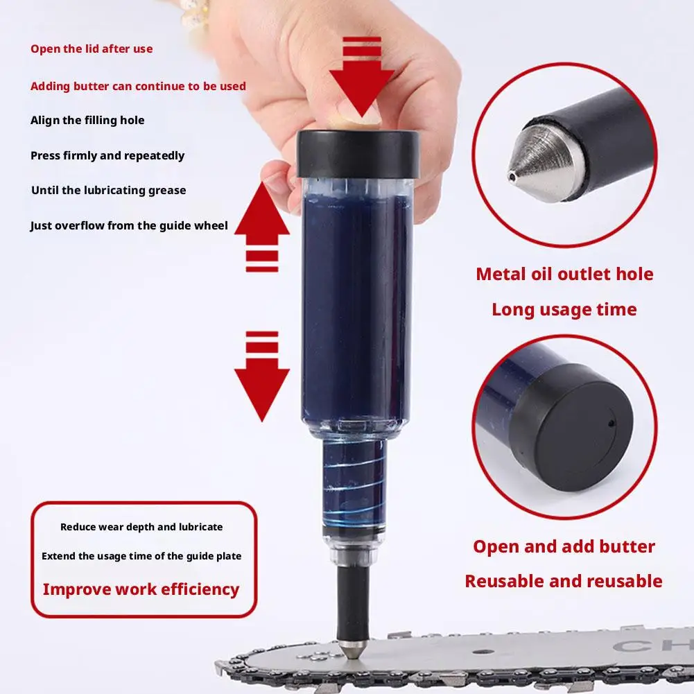 Portable Precision Grease Tool Deep Lubrication Anti Rust Anti Corrosion Chainsaw Guide Plate Lubricating Oil Injector ﻿