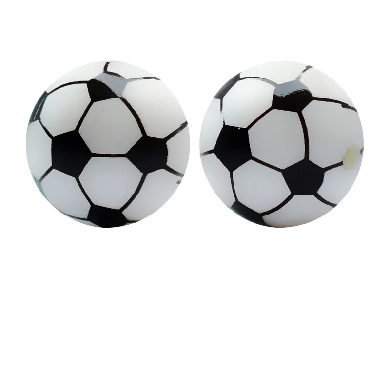 10 Pcs 15mm New Style Soccer Basketball Baseball Food Grade Silicone Beads DIY Bracelet Key Ring Keychain Accessories