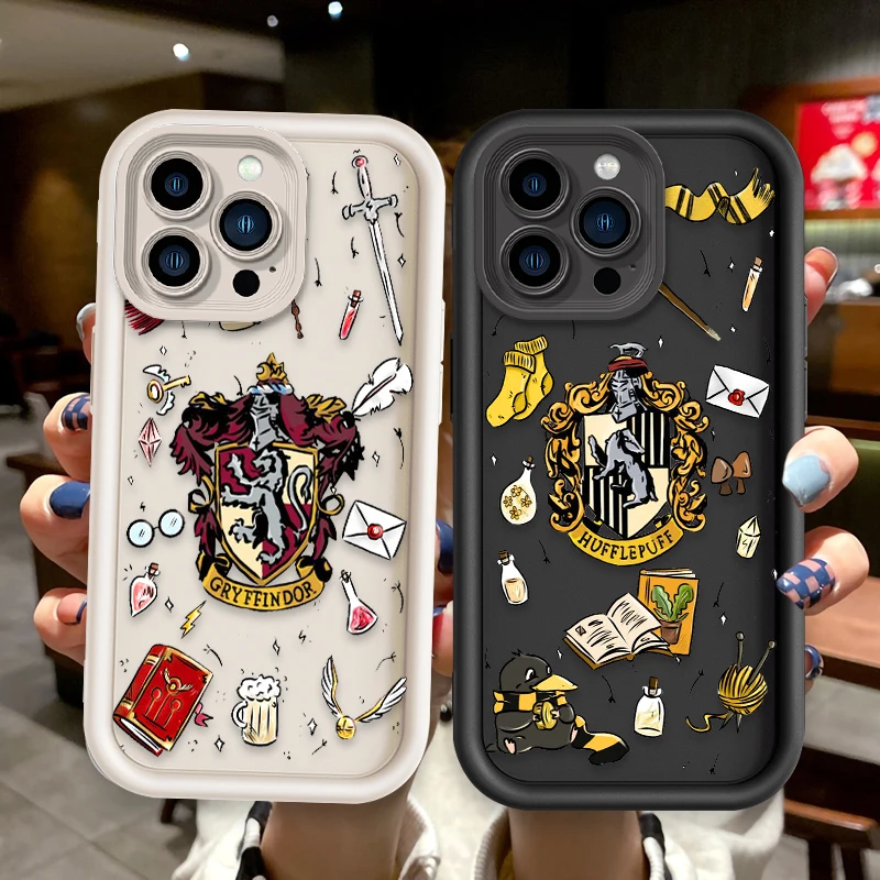 Exquisite Badge Magic Books Phone Case For iPhone 16 15 14 13 12 11 Pro Max 7 8 Plus XR XS MAX MINI Y2K Anti Fall Back Cover