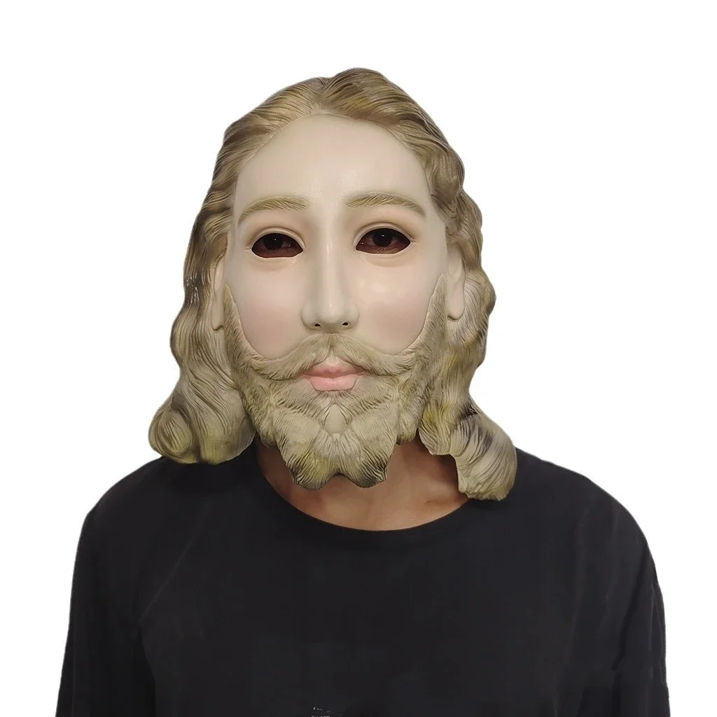 

Jesus Savior Mask Full Face Cosplay Costume Halloween Easter Funny Dress Props for Adult