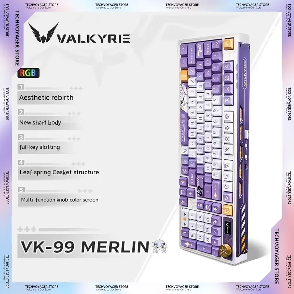 

Promotional Products VALKYRIE VK99 Merlin Mechanical Keyboards RGB Full Key Hot Swap Wireless Tri-Mode Gaming Keyboard PC Gifts