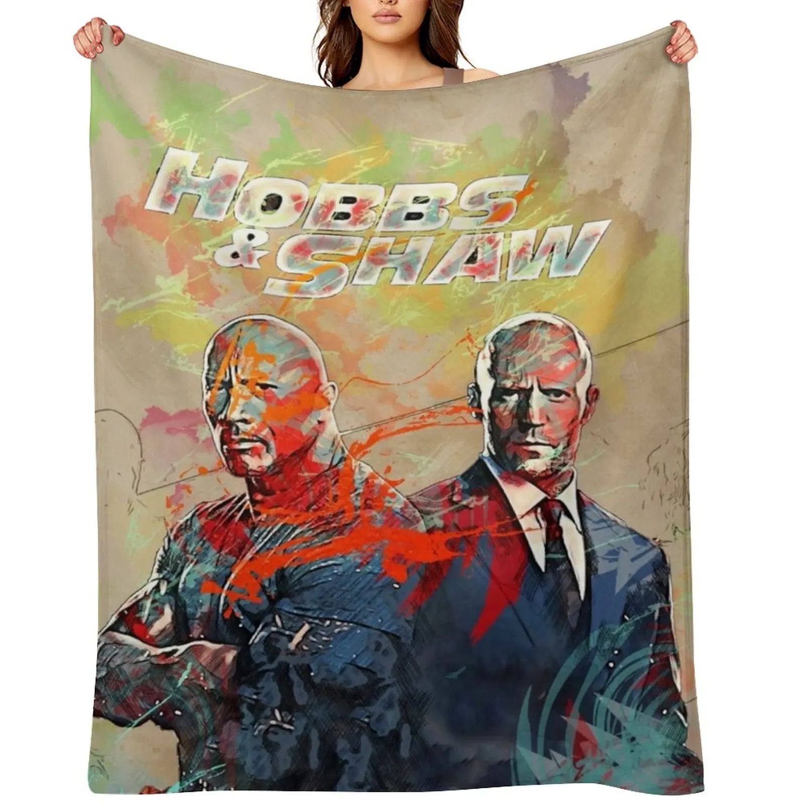 

hobbs and shaw contemporary art Throw Blanket Hair For Decorative Sofa Kid'S anime Blankets