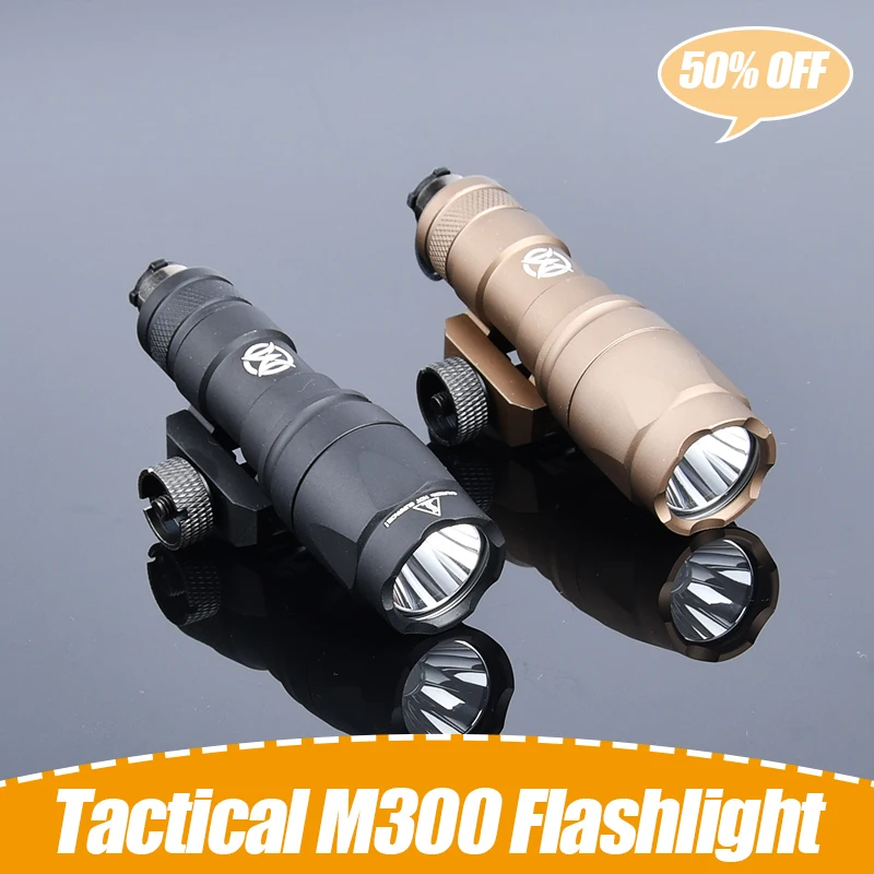 

WADSN Tactical M300 M300A Flashlight 400lm Hunting LED Rifle Weapon Scout Light Outdoor Accessory Fit 20mm Picatinny Rail