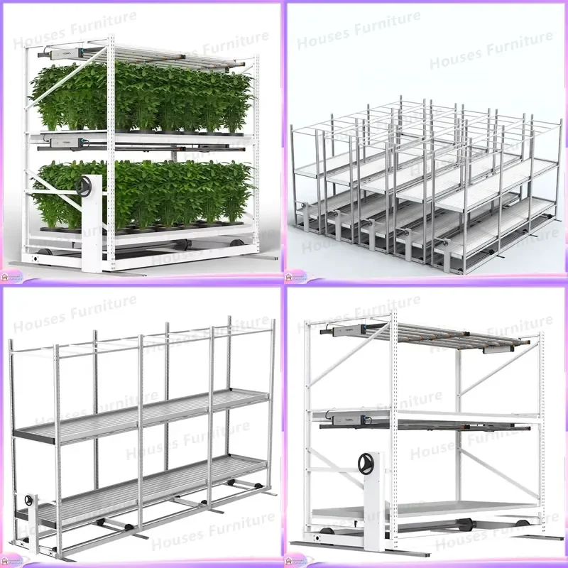 Heavy Duty Mobile Vertical Hydroponic Planting System Greenhouse Agricultural Equipment Indoor Outdoor Garden Rack for