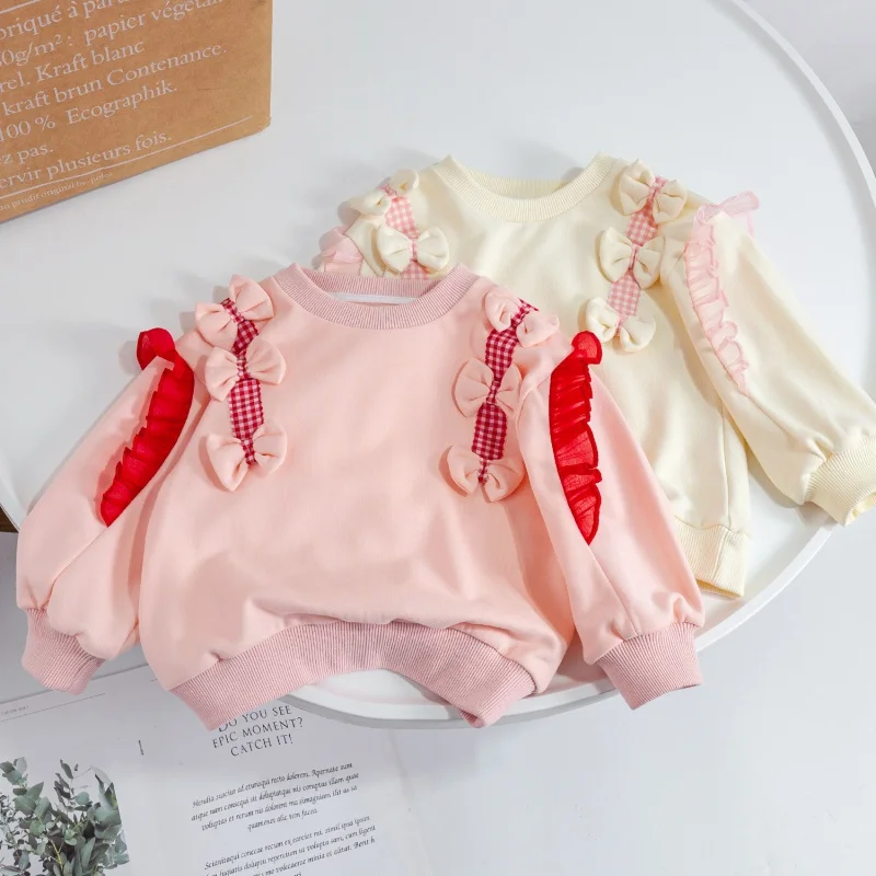 

LYY-Girls' Sweater Spring and Autumn Western Style2024New Children's Cotton Casual Baby Girl Fashionable Top Autumn