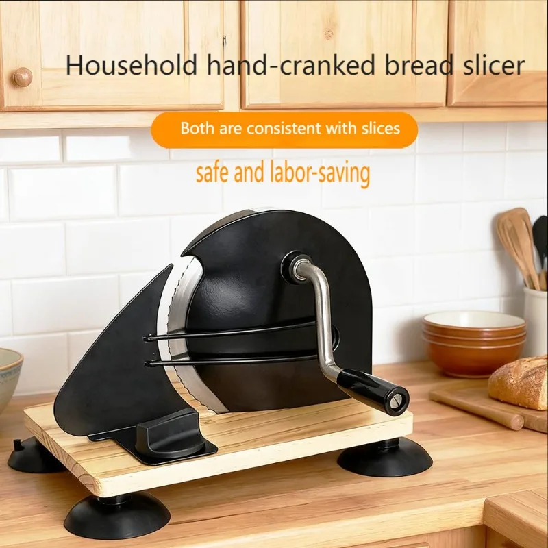 Manual Bread Slicer with Adjustable Thickness - Stainless Steel Toast & Loaf Cutter for Home Bakery,  Non - Slip  Base