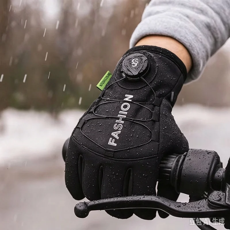 OFFBONDAG Winter Warm Gloves Men Women Extended Thickened Windproof Waterproof Sports Touchscreen MTB Skiing Cycling Gloves