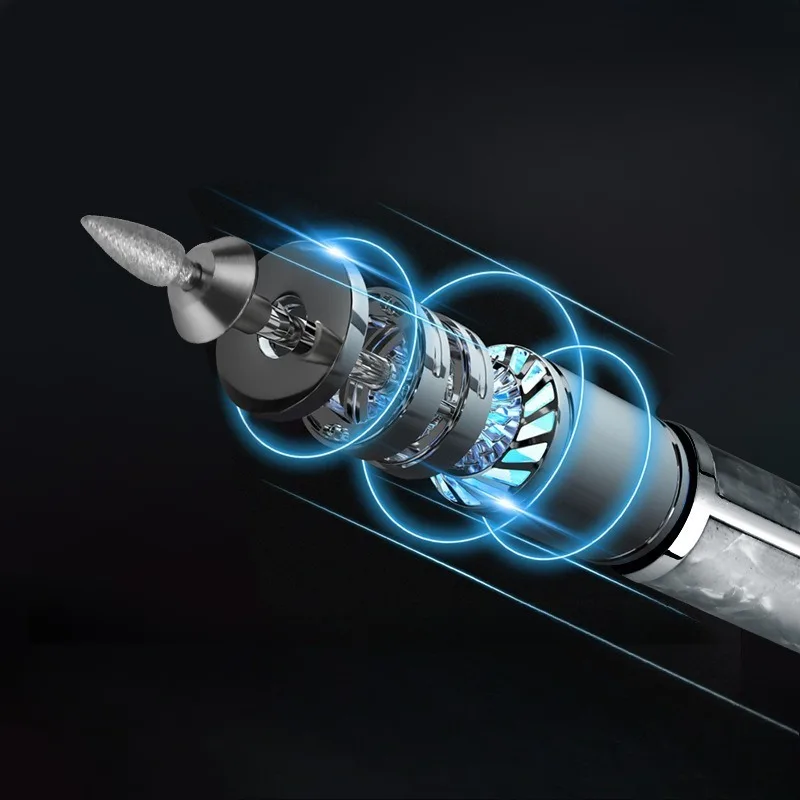 مثقاب أظافر لاسلكي مبرد أظافر كهربائي أداة مانيكير محمولة بطارية قابلة للشحن 30000 دورة في الدقيقة 6 سرعات متغيرة شاشة LED #2