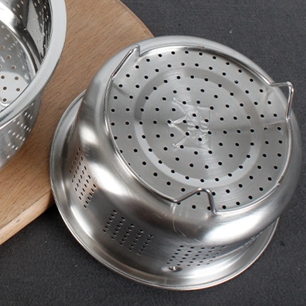 

Stainless Steel Steaming Basket Round Fine Holes Fast Even Heating For Rice Cooker Pot Vegetables Soup Pasta Ramen Oatmeal
