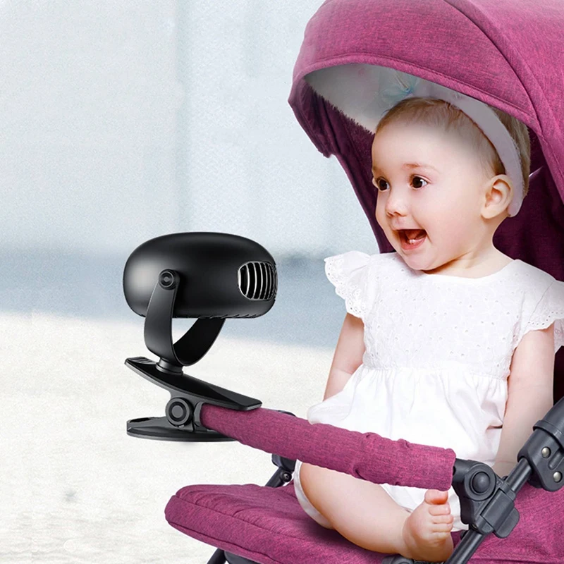 Portable USB Rechargeable Fan Mini Desktop Clip Fan 360 Degree 3-Speed Silent With Strong Wind Rotating Quiet