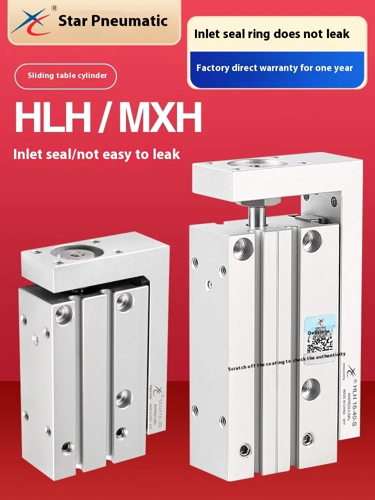 

Xingchen Пневматический прецизионный боковой направляющий цилиндр MXH/HLH6/10/16/20 -10-15X25-30 * 50S