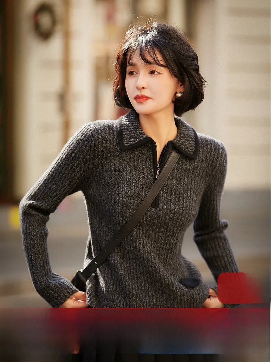 

Xhange "Wandering Tough Time" Camere Ne, цветной свитер Blo, облегающий вязаный женский свитер, весна 2022, повседневный Sle