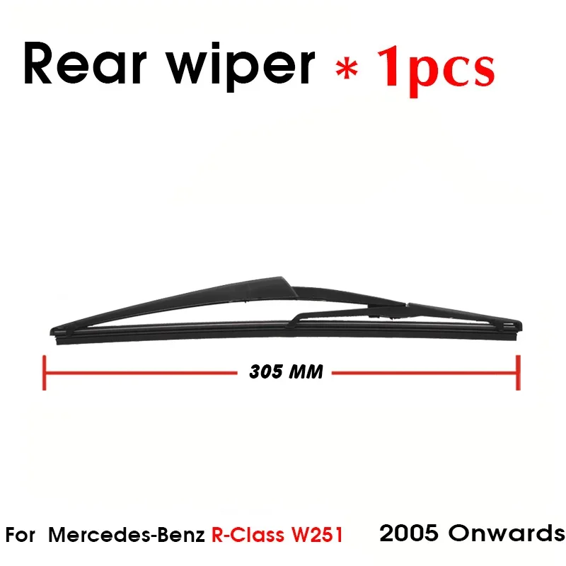 Car Wiper Blade Rear Back Window Windscreen Windshield Wipers Auto Accessories For Mercedes-Benz R-Class W251 305mm 2005 Onwards