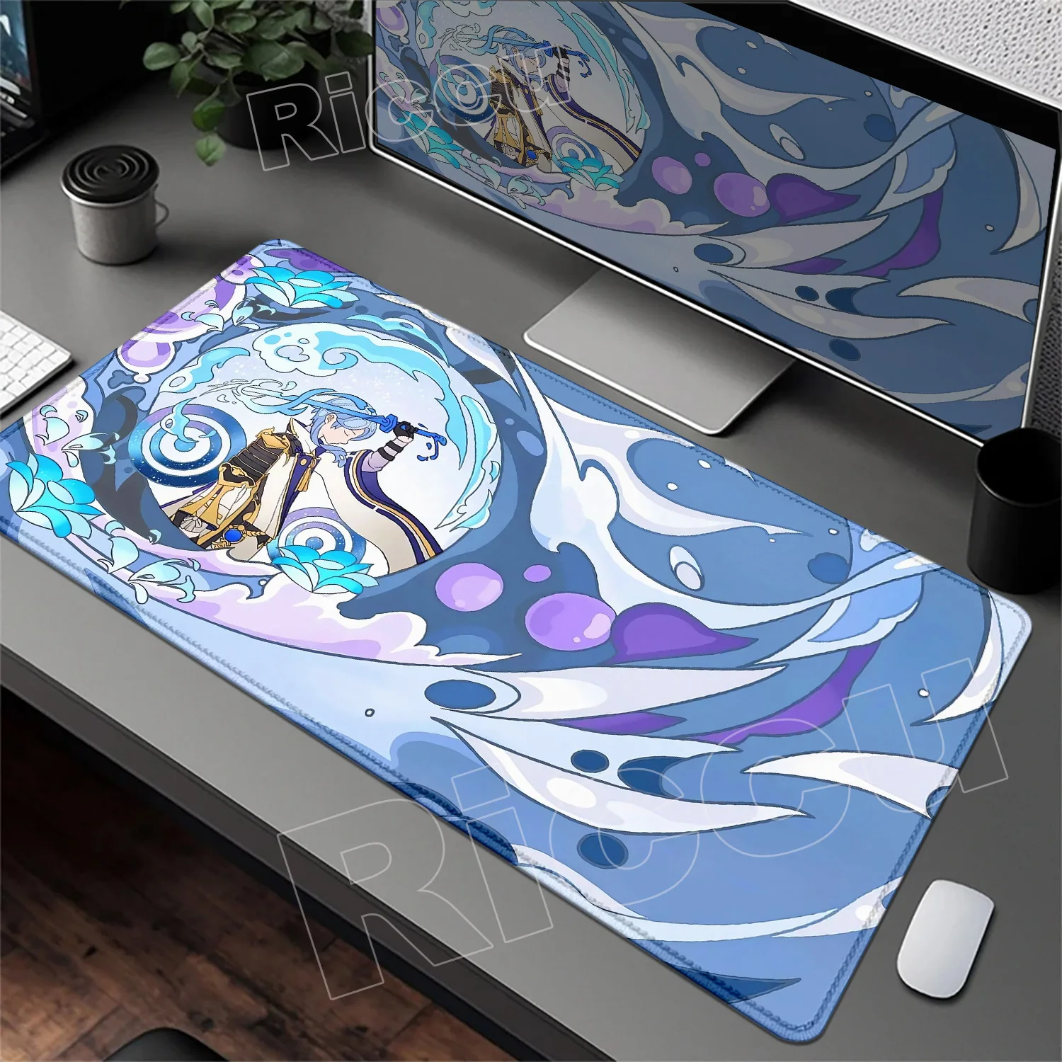 HD Inazuma شخصية ماوس الوسادة Sangonomiya Kokomi كوجو سارة جينشين تأثير المطاط محمول ألعاب ماوس الوسادة أنيمي 900x400 مللي متر حصيرة مكتبية