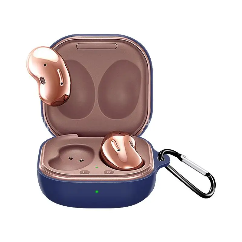 Capa protetora Maleta com gancho, Capa de Silicone, Compatível com Samsung Galaxy Buds 2 Live Case, Galaxy Buds 2 Pro