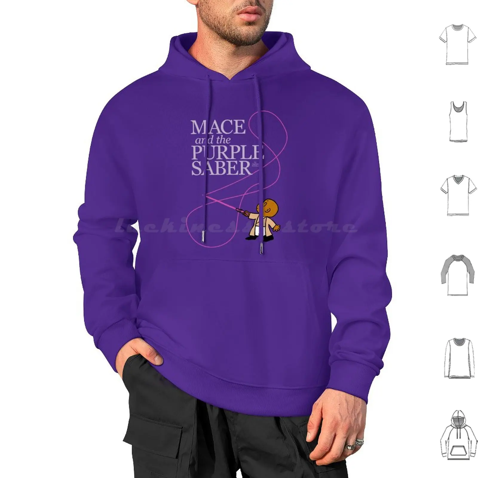 Mace And The Purple Saber Hoodie cotton Long Sleeve Mace Purple Crayon Saber Spoof Funny Harold Space