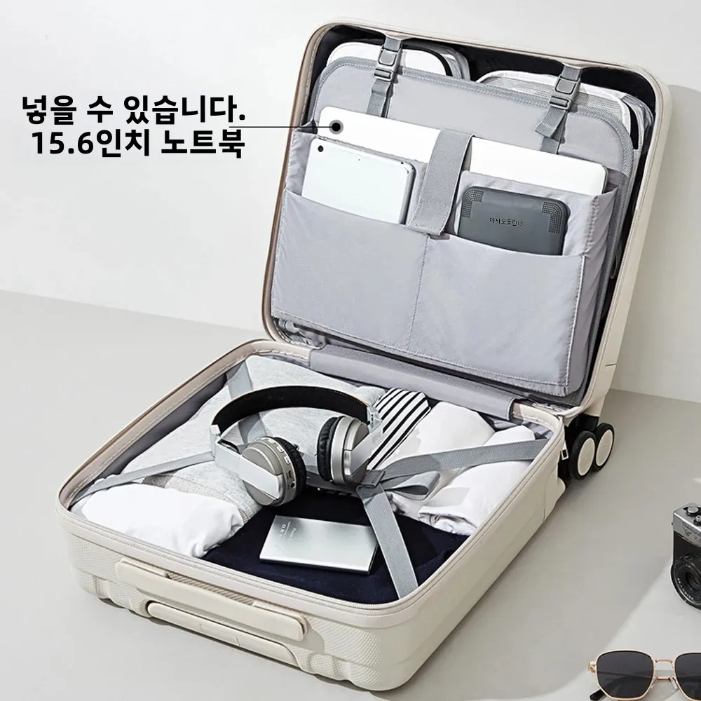 Hanke Business 14 Inch Underseat Suitcase 16 Inch Carry On Luggage Underseat Hard Shell 100% PC Spinner Wheels Boarding