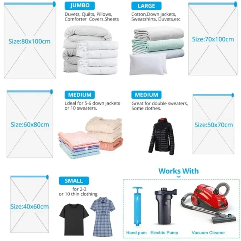 

AB15-Vacuum Storage Bags,Vacuum Bag Packaging Saves Space,For Bedding Clothes Travel Storage Bedroom Storage Bags