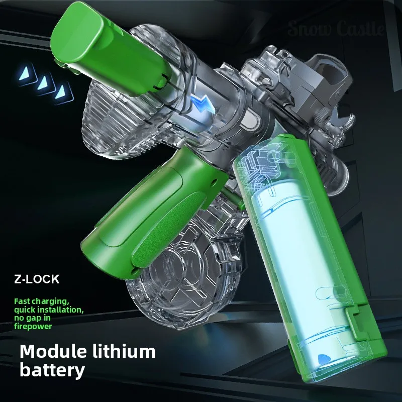 Pistolet à eau électrique de tir et de recul simulé, jouets pour enfants, capteur automatique, lumières, pistolet à eau, plage en plein air, jouet pour enfants, cadeau