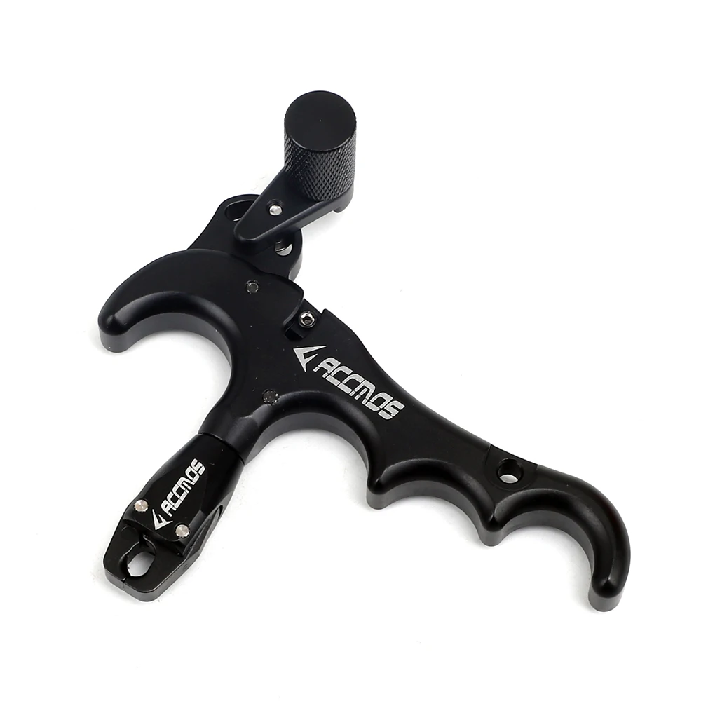 ACCMOS 4-Finger-Bogenschieß-Releasehilfe, verstellbarer Aluminium-Compound-Bogen-Releasehelfer für die Jagd, für Links- und Rechtshänder – Detail 2