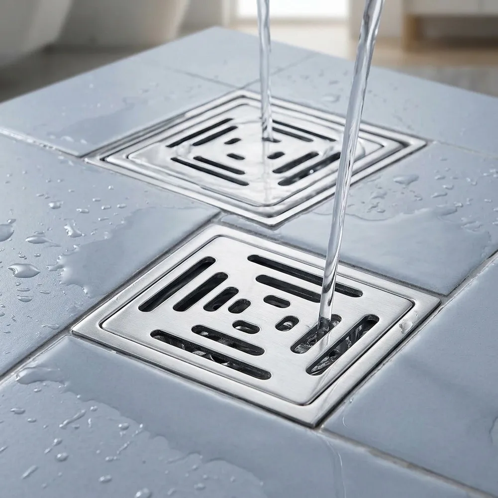 Bathroom Ground Drain Stainless Steel Floor Drain For High Moisture Areas Automatic Brass Cover For Bathroom Renovation
