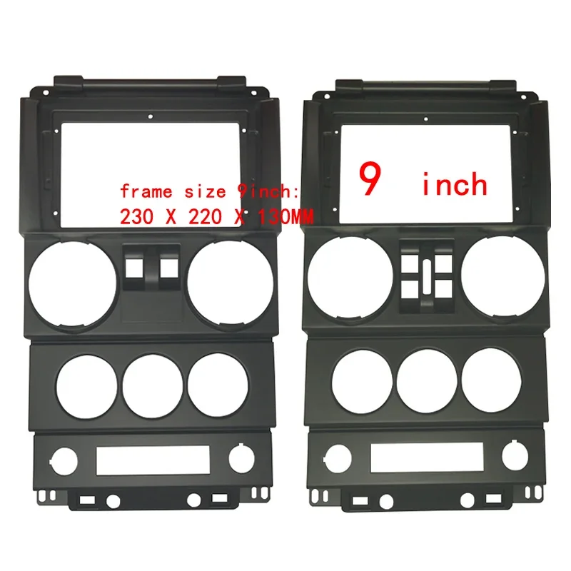 9inch car radio Fascia Frame For Jeep Wrangler 2008-2010 4 Doors and 2 doors car Radio Navigation DVD Mounted Dashboard