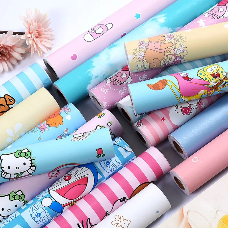10M Cartoon Wallpaper Self-Adhesive Waterproof And Moisture-Proof Bedroom Sticker Children's Room Decorative Wallpaper