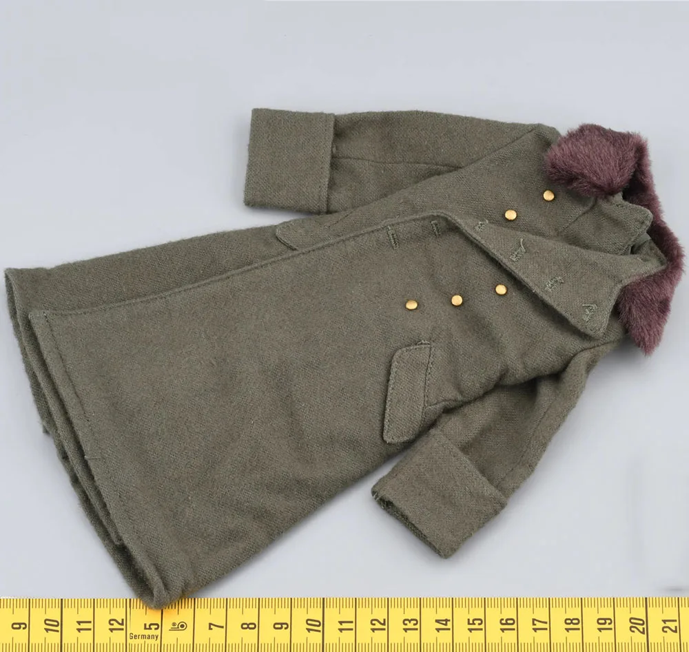 DID GM652 Soldier General Male Action Figure Long Military Overcoat Coat with Medal Caps Glove Fit 12" Action Doll 1/6 WWII