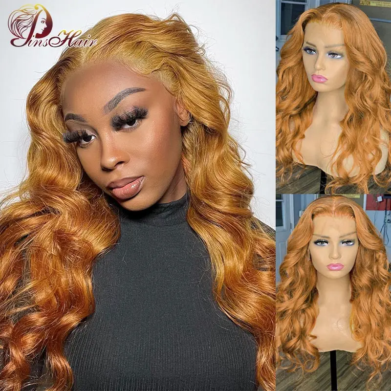 Brazilian Honey Blonde Colored Wig Human Hair 13x4 Lace Frontal Wigs For Women Body Wave Lace Front Human Hair Wigs Pre Plucked