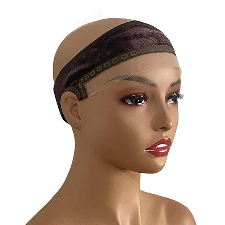1-2 szt. Opaska do peruki z koronką i wycięciem na uszy dla kobiet, regulowana aksamitna opaska do peruki, opaska do peruki z antypoślizgowym silikonowym paskiem