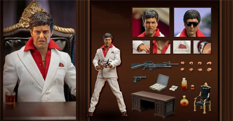 Ensemble complet de figurines d'action Shlavabo Toys, planchers face Tony Montana, Al Pac37, Hot Blooded Gastronomie, Youth 6 amaran, 002, 1/12, en stock