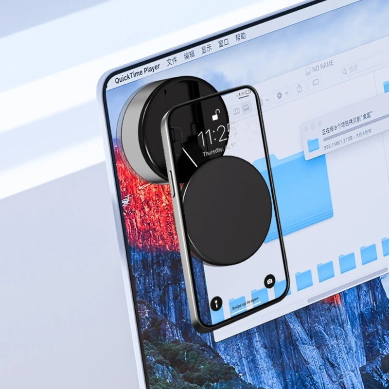حامل هاتف السيارة مع مرفق مكنسة كهربائية يدور 360 درجة، لسهولة الحمل
