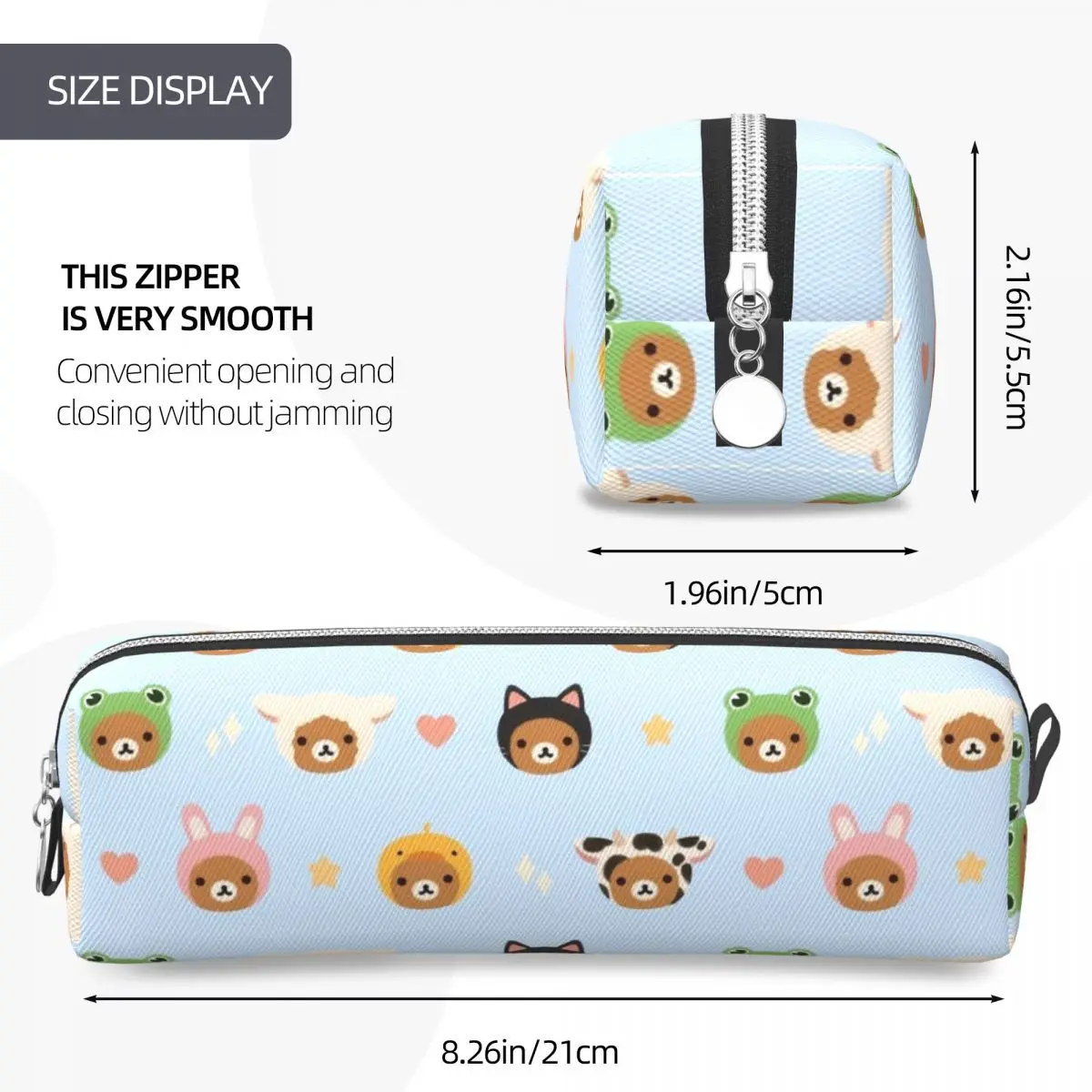 Rilakkuma Zoo Pencil Case Pen Bags Student Large Storage School Supplies Zipper Pencilcases