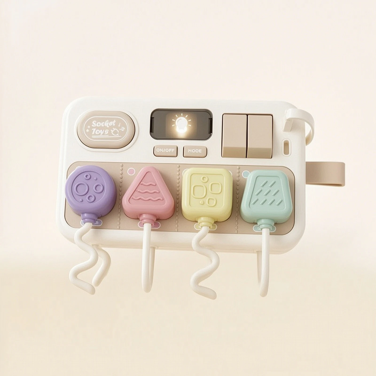 Busy Board with Plugs Fine Motor Toy Power Strip Toy Socket Panel Educational Switch Board Interactive for Toddlers