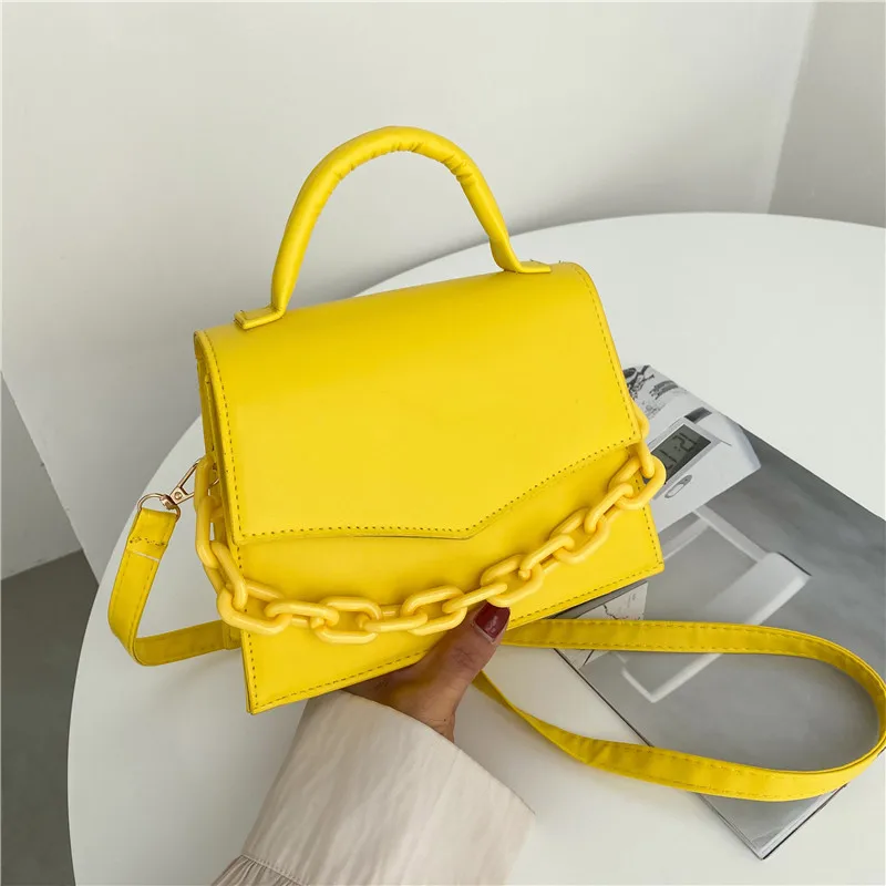 حقيبة مربعة بحزام سلسلة 2025، محفظة كتف عصرية للنساء، حقيبة يد بمقبض علوي بسيط، حقيبة كروس أنيقة، متعددة الاستخدامات