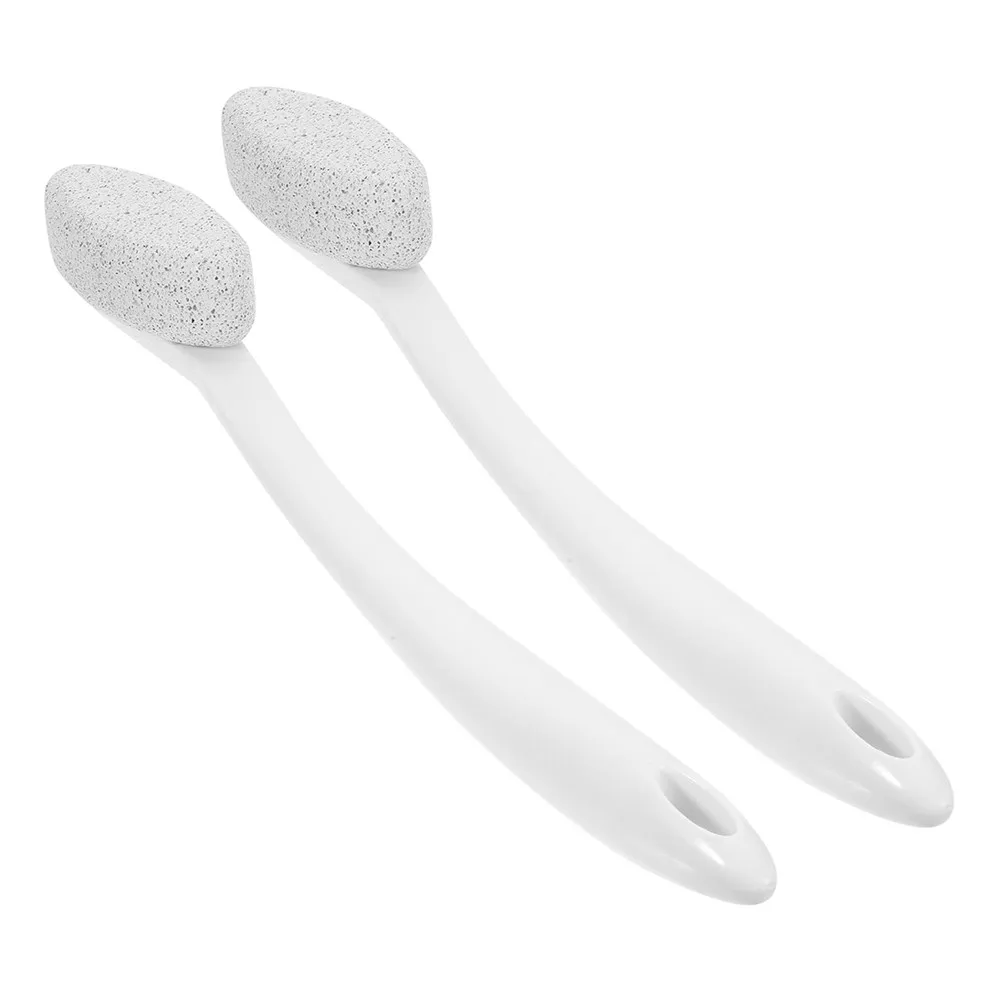 

2Pcs Long Handle Foot File Callus Remover for Feet Hard Skin Remover Pedicure Tool Pumice Stone Brush Dead Skin Scrubber