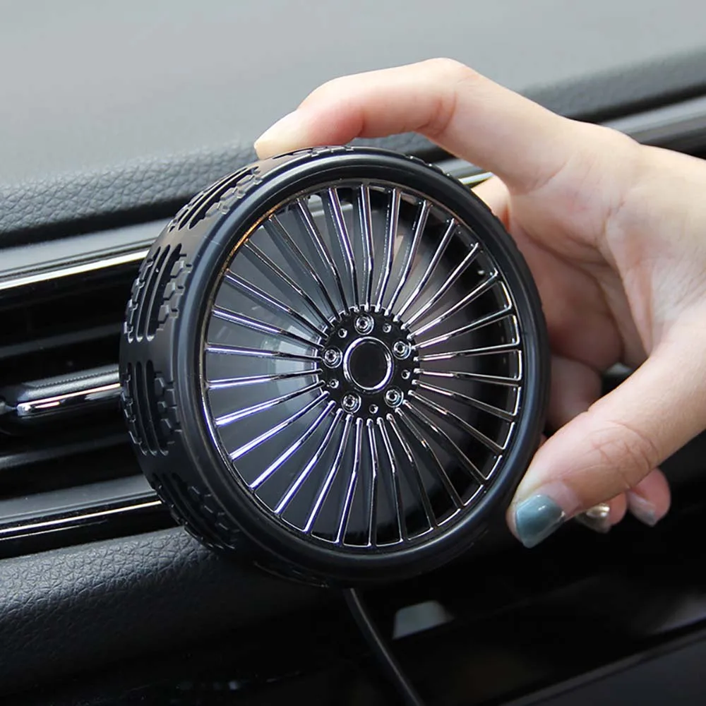 Mini USB Car Air Vent Fan 3 Speed with Night Light 360 Degree Roateing Car Fan Cooler