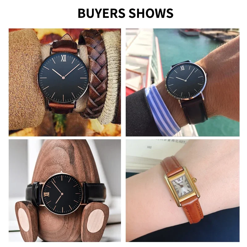 สายนาฬิกาหนังแท้คุณภาพสำหรับ DW แดเนียล เวลลิงตันนาฬิกาผู้หญิง 13 มม. 14 มม. 16 มม. 17 มม. 18 มม. 19 มม. 20 มม. สายนาฬิกาผู้ชาย