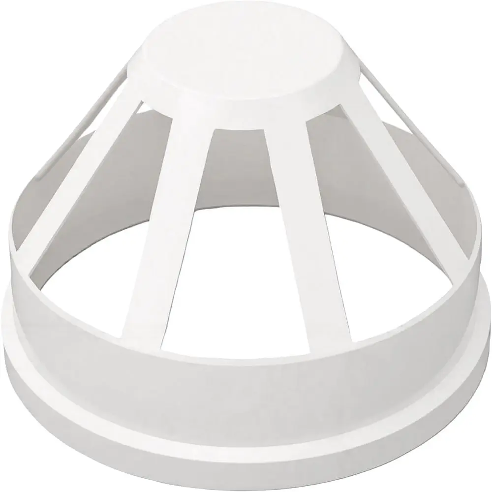110mm Diameter Drain Pipe Vent Cap PVC Material 4.33 Inch Size Vent Pipe End Cap White Color Round Shape Chimney Air Vent Cover