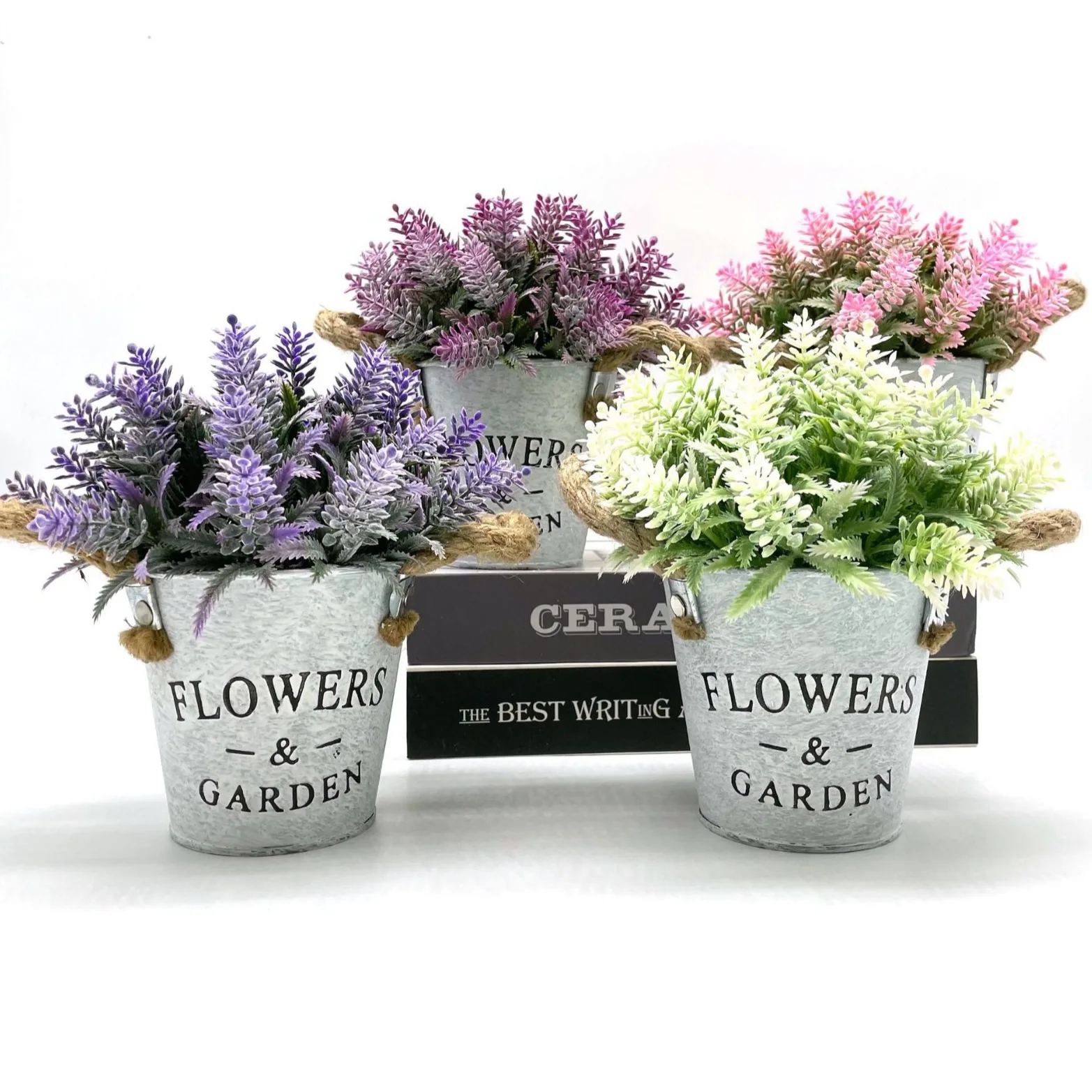 Artificial Flowers Simulated Eucalyptus Lavender Potted Plant For Decorating Home Restaurant Living Room Decor Garden Party Desk