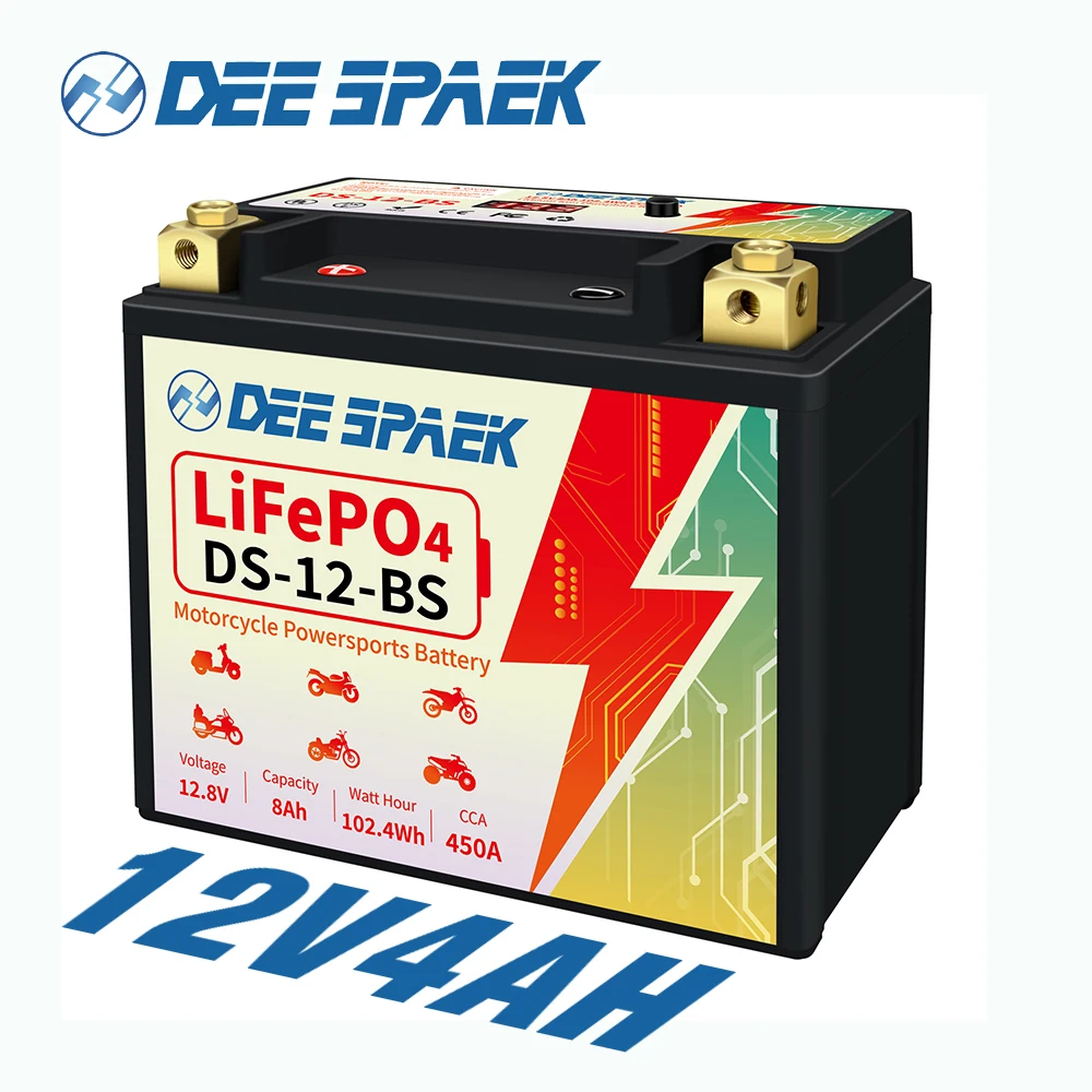 LiFePO4 Motorcycle Scooter Battery 450CCA 12V Lithium Engine Start Battery With BMS Rechargeable For BMW,Halley,Augusta EU Stock