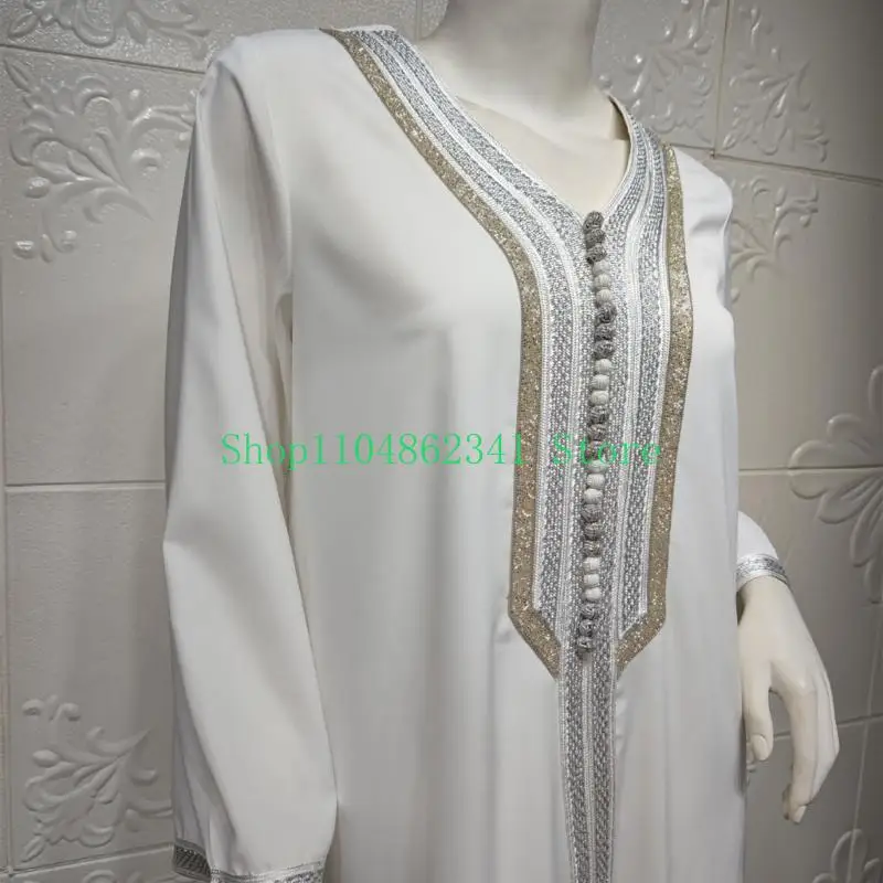 5ASD النساء المطرزات رداء لباس الإسلامية فستان الصلاة الإسلامي #3