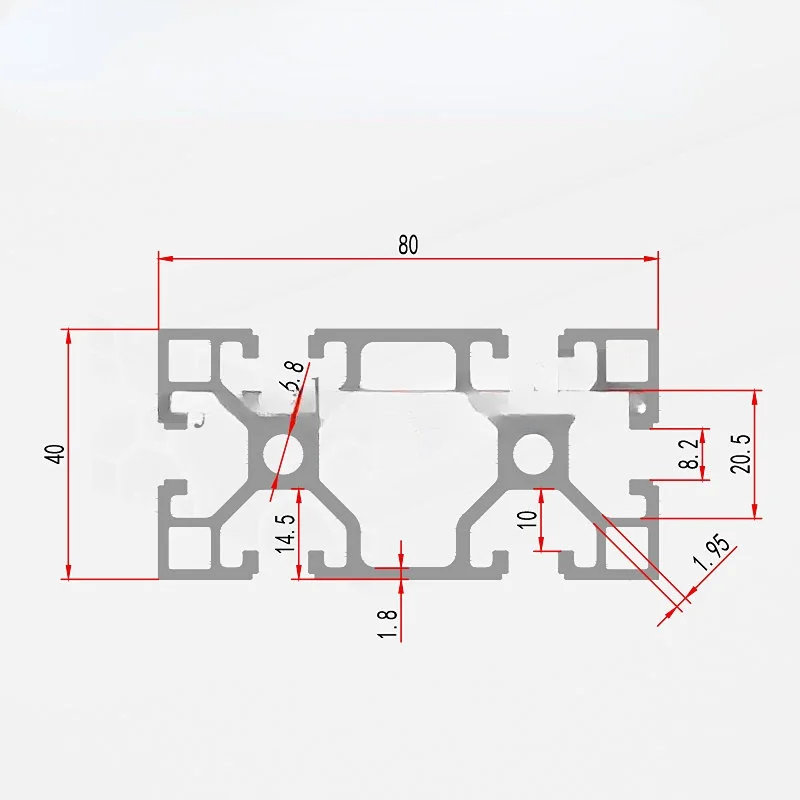 Popular Industrial Aluminum Alloy European Standard 4080 Profile 8mm Slot Assembly Line Frame Fish Tank Frame Automation