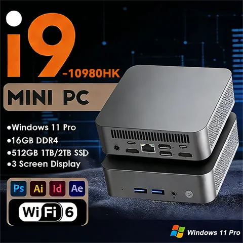 2026 Brand New Intel Core I9-10980HK Windows 11 Pro 32GB RAM 1TB SSD Gaming I9 Computer WiFi 6 USB3.0 Mini Desktop Computer PC