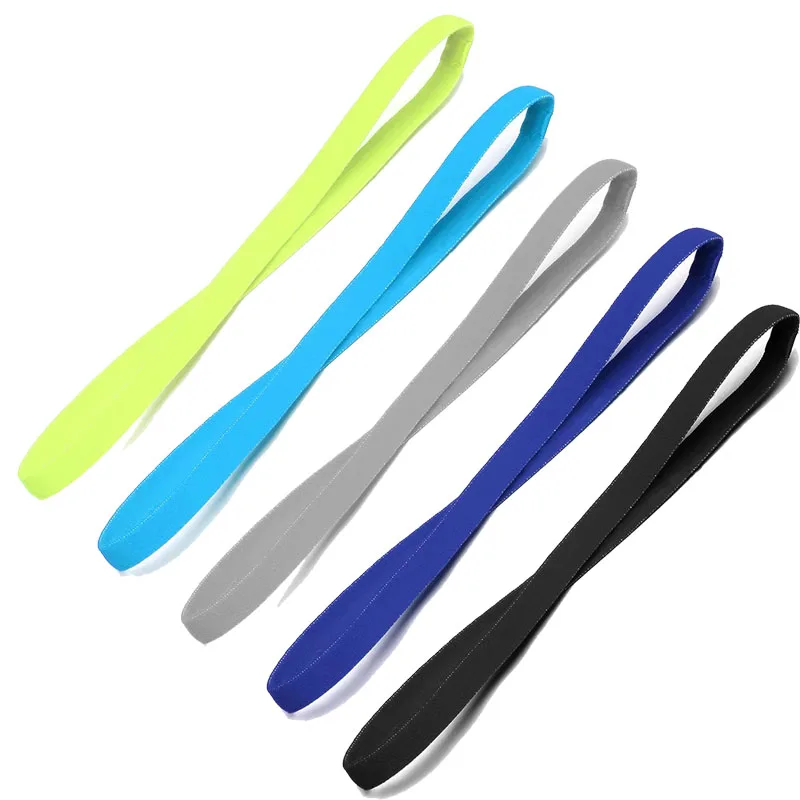 

1-5pcs Elastic Sweatband Yoga Running Fitness Headband Thin Sports Women'S Men'S Headband Anti Slip Girl Hair Accessories